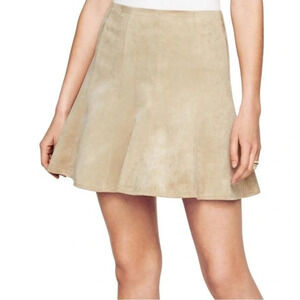 BCBGMAXAZRIA Nicky Beige Faux Suede Mini Skirt